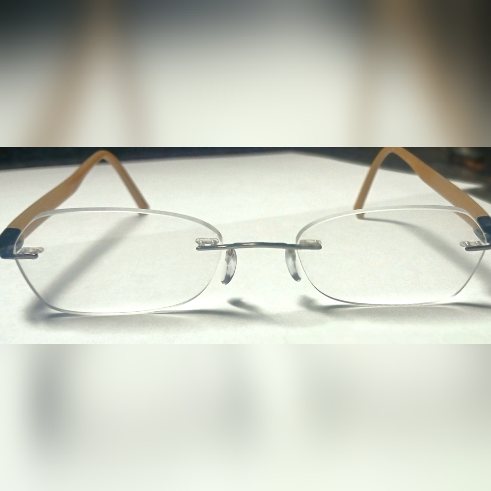 Silhouette "PRISTINE" Rimless Eyeglasses FRAMES 7608 20 6062 Gold Peach 19-140